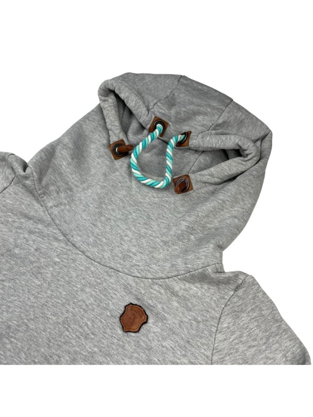 Naketano Women's Pullover Funnel Neck Hoodie Sweatshirt Heather Gray • Medium